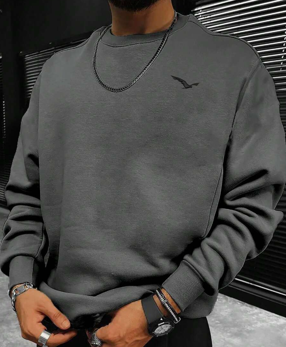 Leisure Cotton Terry Sweater: Street-Style, Long Sleeve.