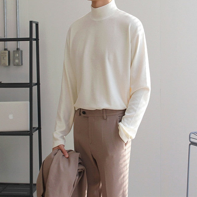 Men's Casual Velvet Turtleneck Sweater