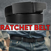 Men's Black Automatic Buckle Ratchet Belt: Sleek & Adjustable
