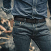 Men's Black Automatic Buckle Ratchet Belt: Sleek & Adjustable