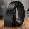 Men's Black Automatic Buckle Ratchet Belt: Sleek & Adjustable