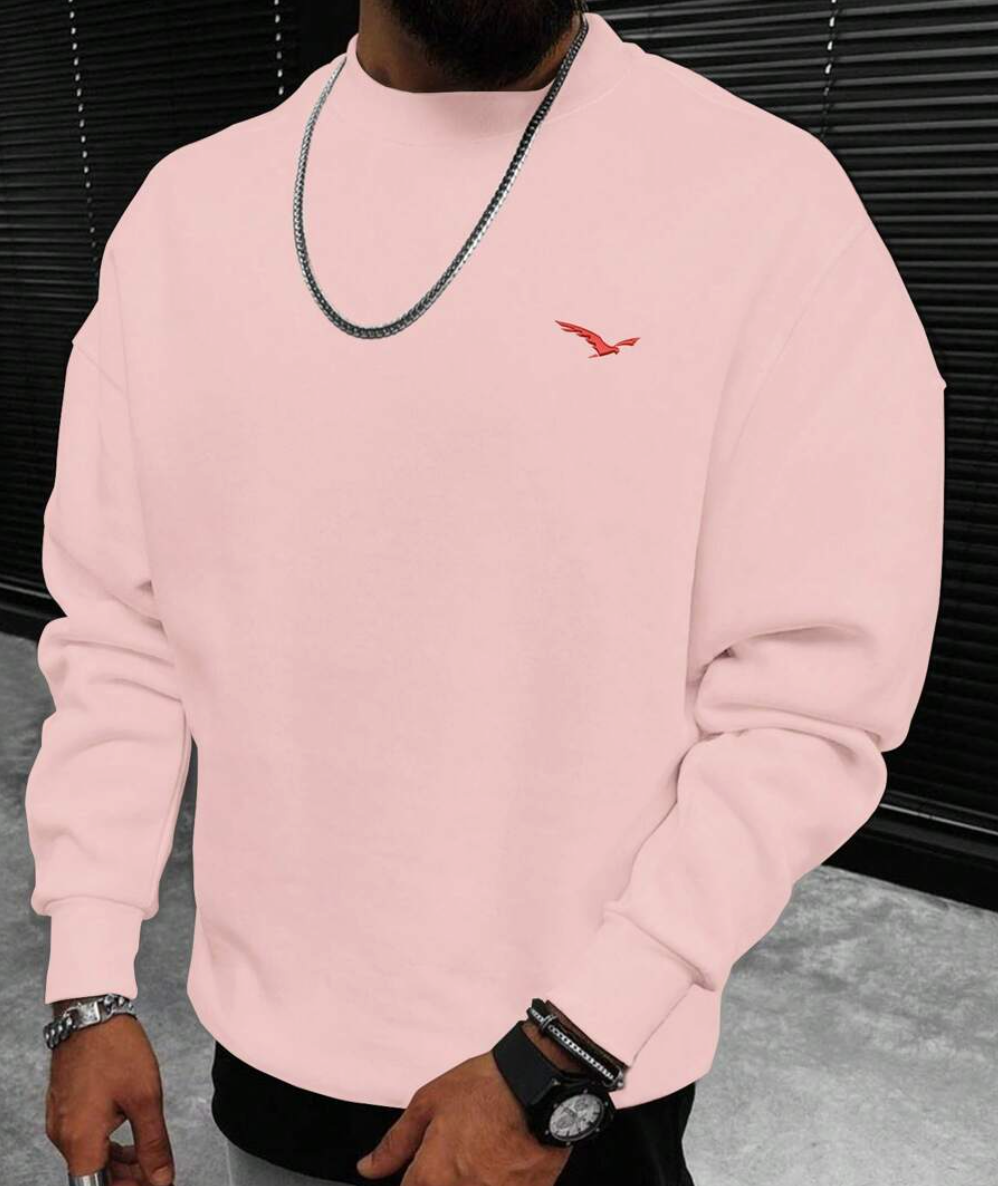 Leisure Cotton Terry Sweater: Street-Style, Long Sleeve.