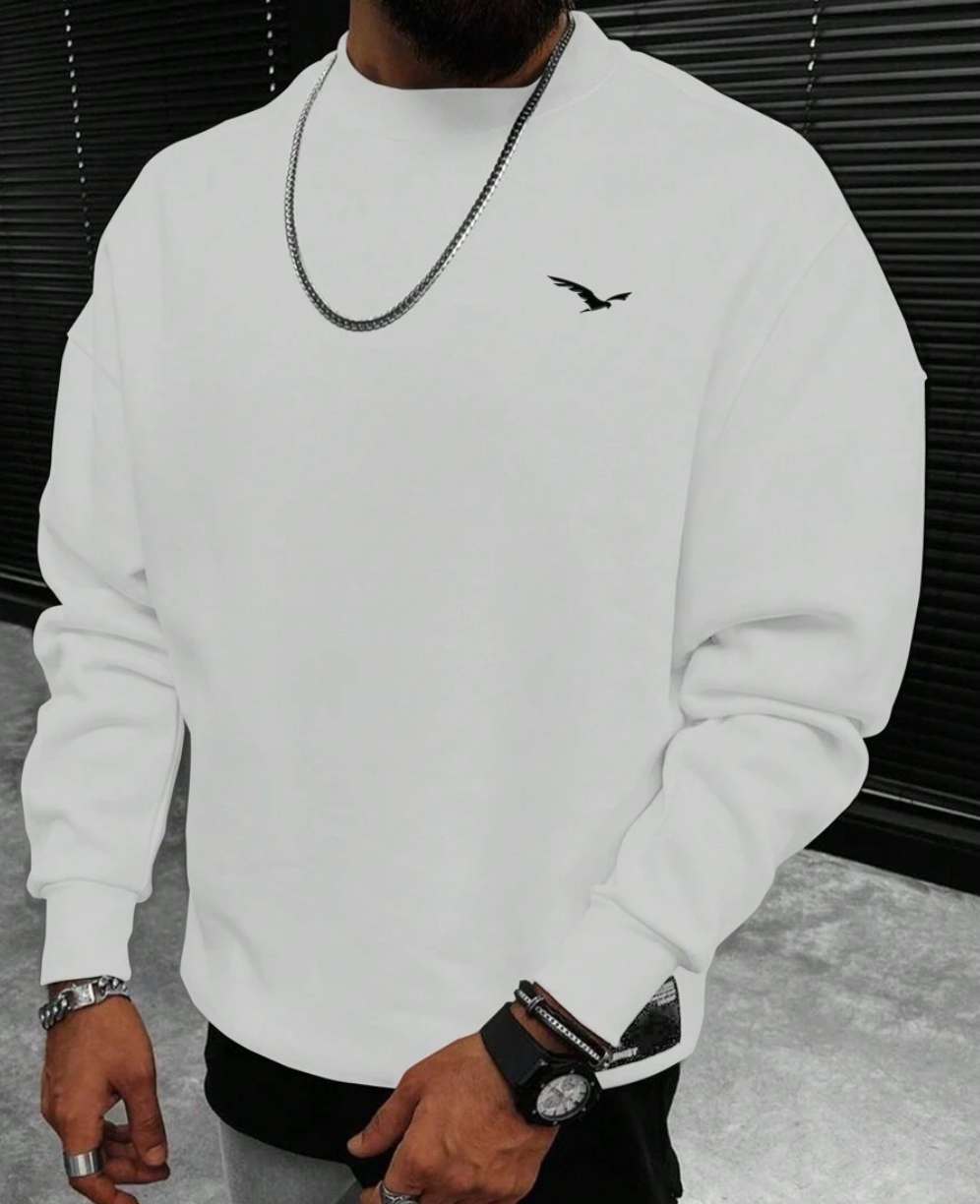 Leisure Cotton Terry Sweater: Street-Style, Long Sleeve.