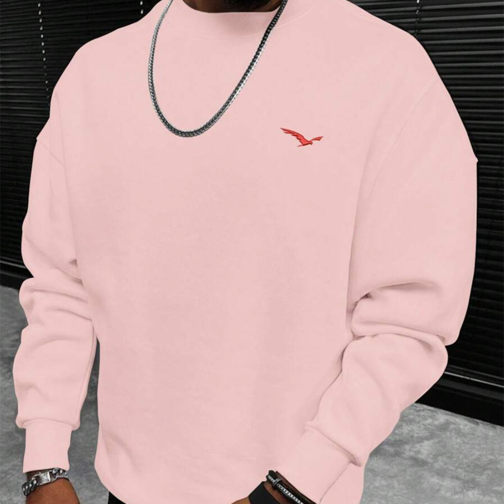 Leisure Cotton Terry Sweater: Street-Style, Long Sleeve.