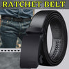 Men's Black Automatic Buckle Ratchet Belt: Sleek & Adjustable