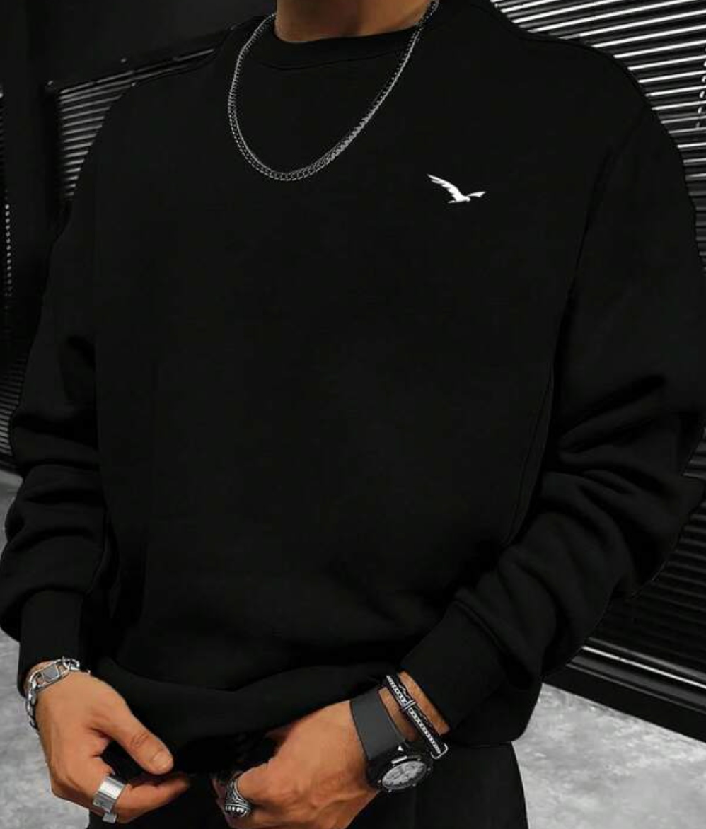 Leisure Cotton Terry Sweater: Street-Style, Long Sleeve.