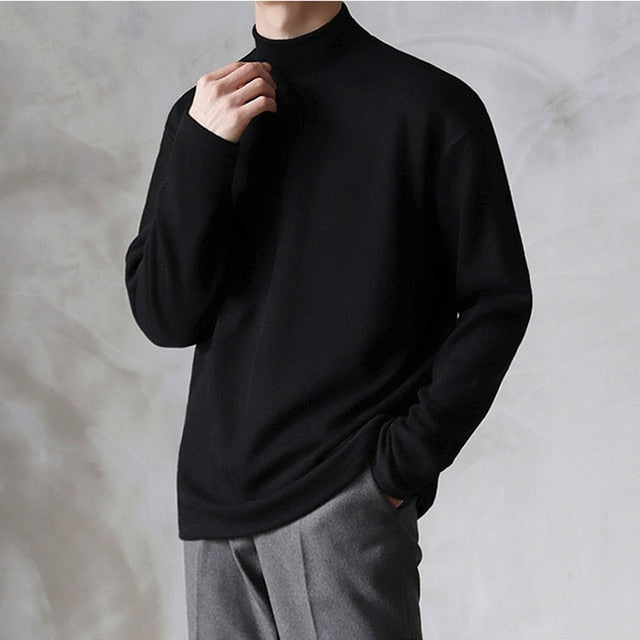 Men's Casual Velvet Turtleneck Sweater