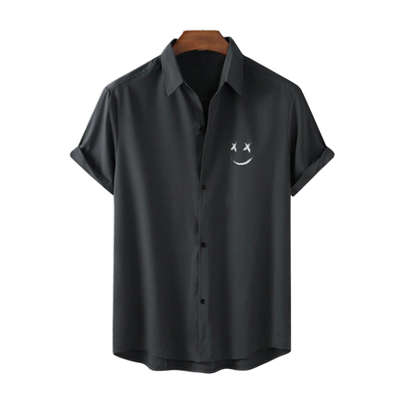 Hong Kong Style Men's Summer Shirt: Trendy Print