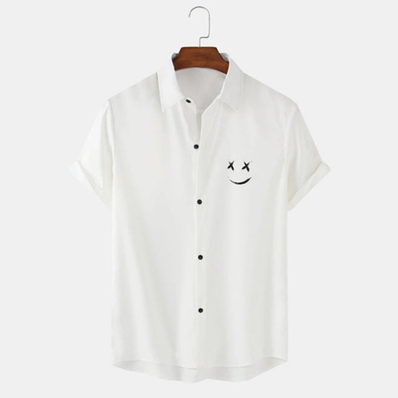 Hong Kong Style Men's Summer Shirt: Trendy Print